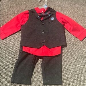 Wonder Nation Red and Black Infant Suit Set